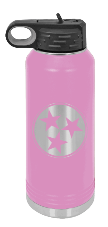 Tennessee Tristar - 32oz Water Bottle Laser Engraved- Light Purple