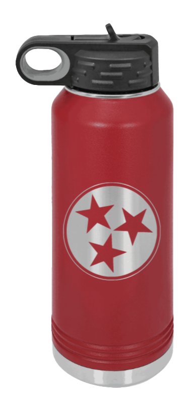 Tennessee Tristar - 32oz Water Bottle Laser Engraved- Maroon