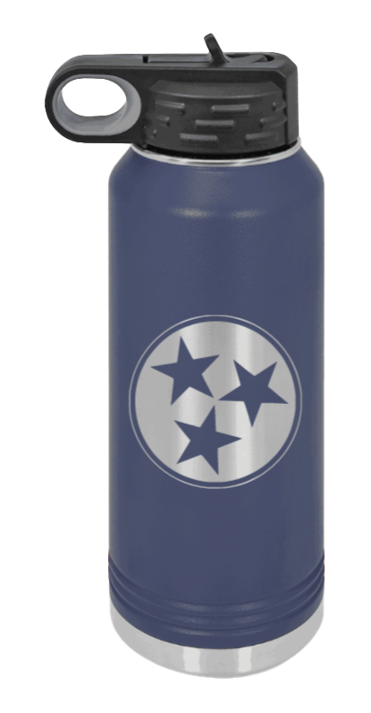 Tennessee Tristar - 32oz Water Bottle Laser Engraved- Navy