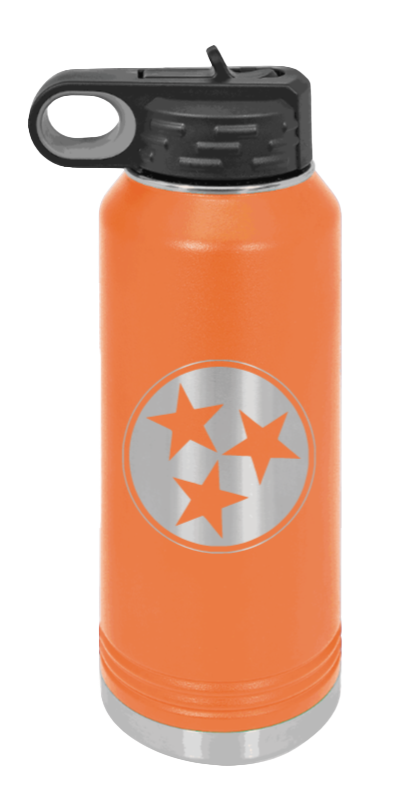 Tennessee Tristar - 32oz Water Bottle Laser Engraved- Orange