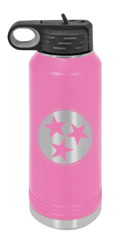 Tennessee Tristar - 32oz Water Bottle Laser Engraved- Pink