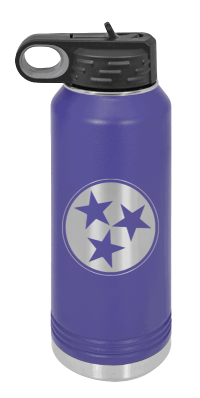 Tennessee Tristar - 32oz Water Bottle Laser Engraved- Purple