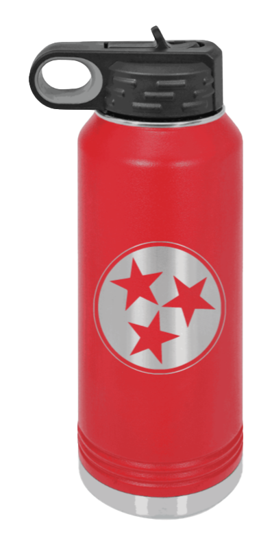 Tennessee Tristar - 32oz Water Bottle Laser Engraved- Red