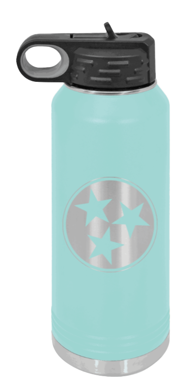 Tennessee Tristar - 32oz Water Bottle Laser Engraved- Teal