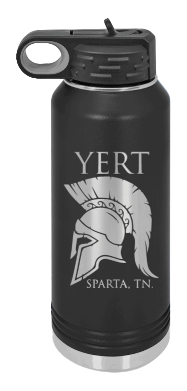 Yert -Sparta, TN - 32oz Water Bottle Laser Engraved- Black