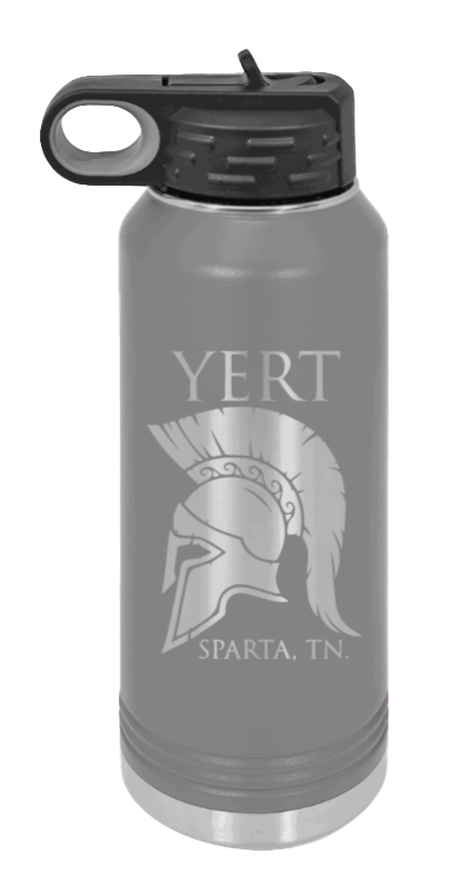 Yert -Sparta, TN - 32oz Water Bottle Laser Engraved- Dark Grey
