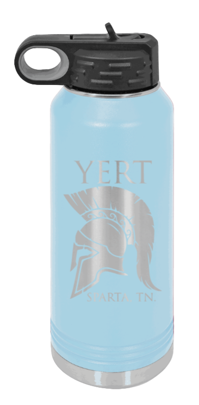 Yert -Sparta, TN - 32oz Water Bottle Laser Engraved- Light Blue