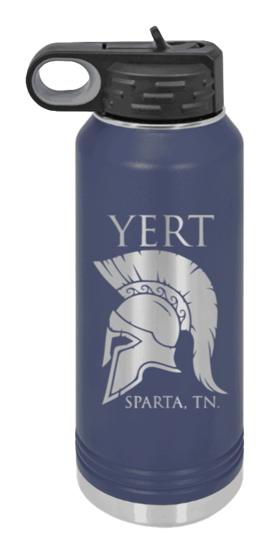 Yert -Sparta, TN - 32oz Water Bottle Laser Engraved- Navy