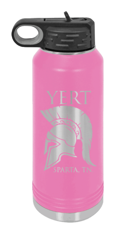 Yert -Sparta, TN - 32oz Water Bottle Laser Engraved- Pink