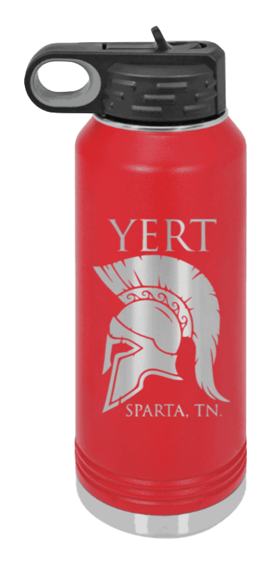 Yert -Sparta, TN - 32oz Water Bottle Laser Engraved- Red