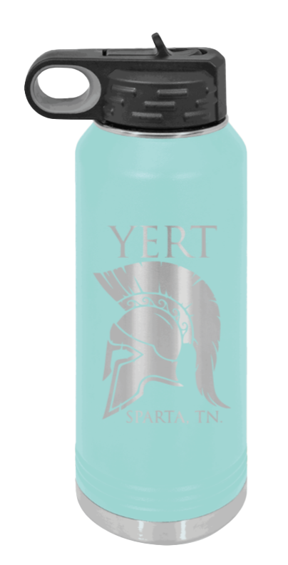 Yert -Sparta, TN - 32oz Water Bottle Laser Engraved- Teal