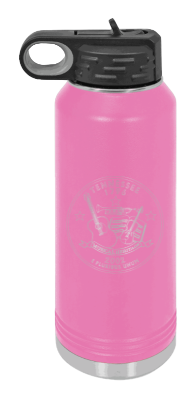 TN Coin - 32oz Water Bottle Laser Engraved- Pink