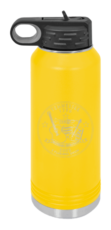 TN Coin - 32oz Water Bottle Laser Engraved- Yellow