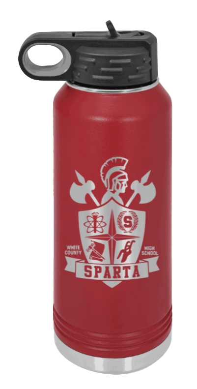 White County High School TN Sheild - 32oz Water Bottle Laser Engraved- Maroon