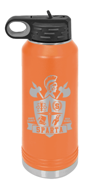 White County High School TN Sheild - 32oz Water Bottle Laser Engraved- Orange