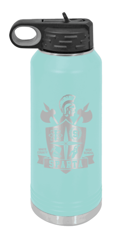 White County High School TN Sheild - 32oz Water Bottle Laser Engraved- Teal