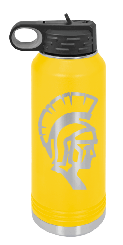White County High School TN Spartan  - 32oz Water Bottle Laser Engraved- Yellow