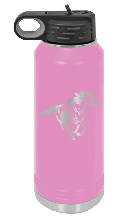Horse 3 - 32oz Water Bottle Laser Engraved- Light Purple