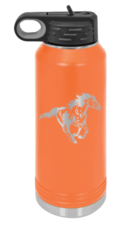 Horse 3 - 32oz Water Bottle Laser Engraved- Orange