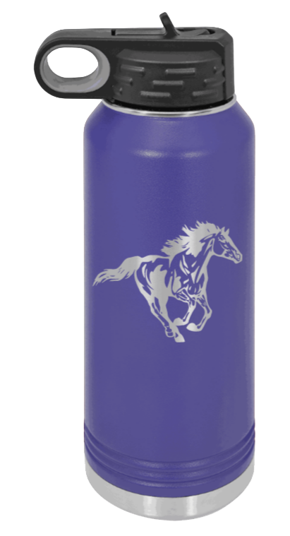 Horse 3 - 32oz Water Bottle Laser Engraved- Purple
