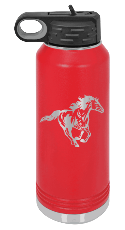 Horse 3 - 32oz Water Bottle Laser Engraved- Red