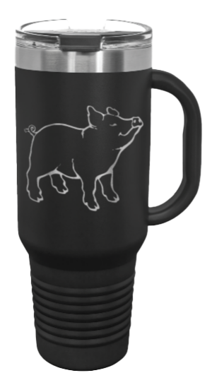Pig 2 40oz Handle Mug Laser Engraved