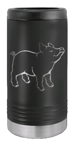Pig 2 Laser Engraved Slim Can Insulated Koosie