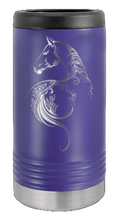 Load image into Gallery viewer, Floral Horse Laser Engraved Slim Can Insulated Koosie
