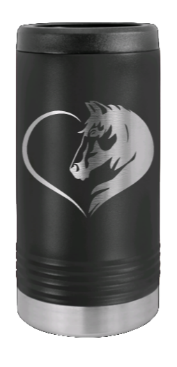 Horse Love Laser Engraved Slim Can Insulated Koosie