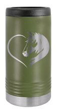 Load image into Gallery viewer, Horse Love Laser Engraved Slim Can Insulated Koosie
