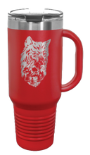 Load image into Gallery viewer, Wolf With Trees 40oz Handle Mug Laser Engraved
