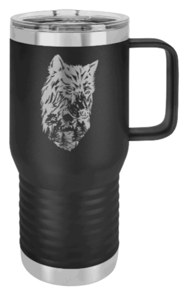 Wolf with Trees Laser Engraved Mug (Etched)