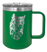 Load image into Gallery viewer, Wolf with Trees Laser Engraved Mug (Etched)
