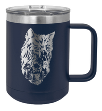 Load image into Gallery viewer, Wolf with Trees Laser Engraved Mug (Etched)
