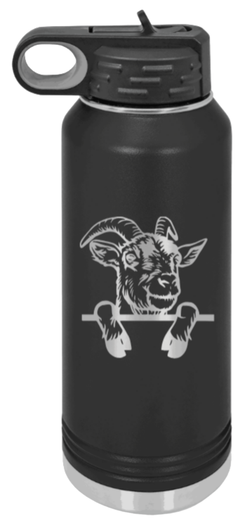 Goat Laser Engraved Water Bottle (Etched)