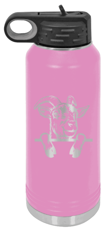 Goat - 32oz Water Bottle Laser Engraved- Light Purple