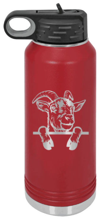 Goat - 32oz Water Bottle Laser Engraved- Maroon