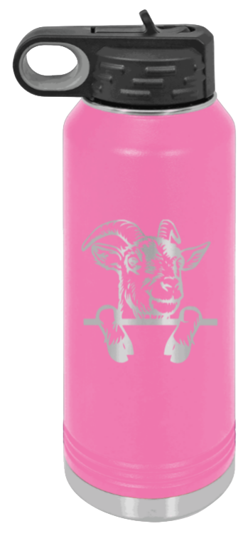 Goat - 32oz Water Bottle Laser Engraved- Pink