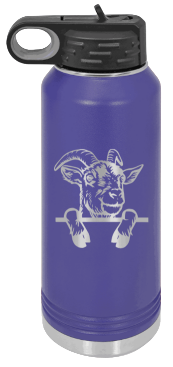 Goat - 32oz Water Bottle Laser Engraved- Purple
