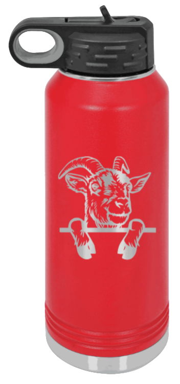 Goat - 32oz Water Bottle Laser Engraved- Red