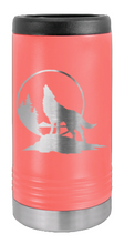 Load image into Gallery viewer, Wolf Howling at The Moon Laser Engraved Slim Can Insulated Koosie
