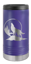 Load image into Gallery viewer, Wolf Howling at The Moon Laser Engraved Slim Can Insulated Koosie
