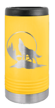 Load image into Gallery viewer, Wolf Howling at The Moon Laser Engraved Slim Can Insulated Koosie
