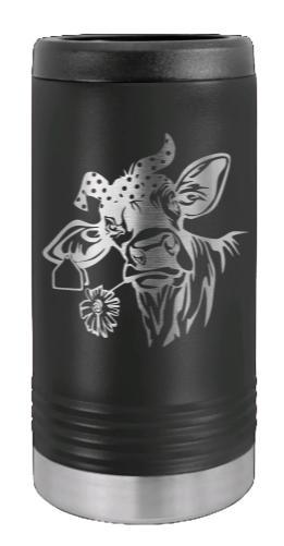 Cow With Bandana Laser Engraved Slim Can Insulated Koosie