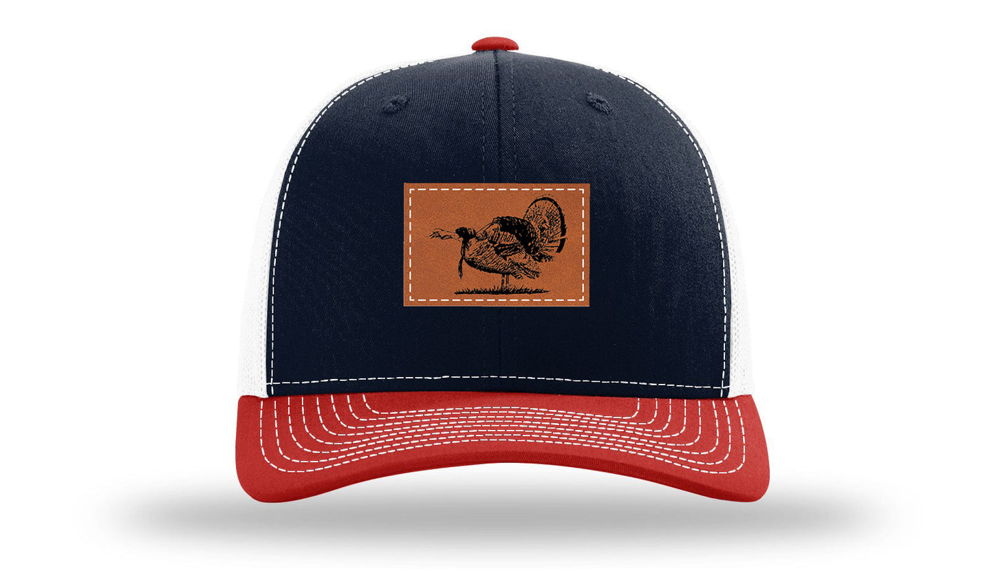 Turkey Strut Leather Patch Richardson 112 Hat