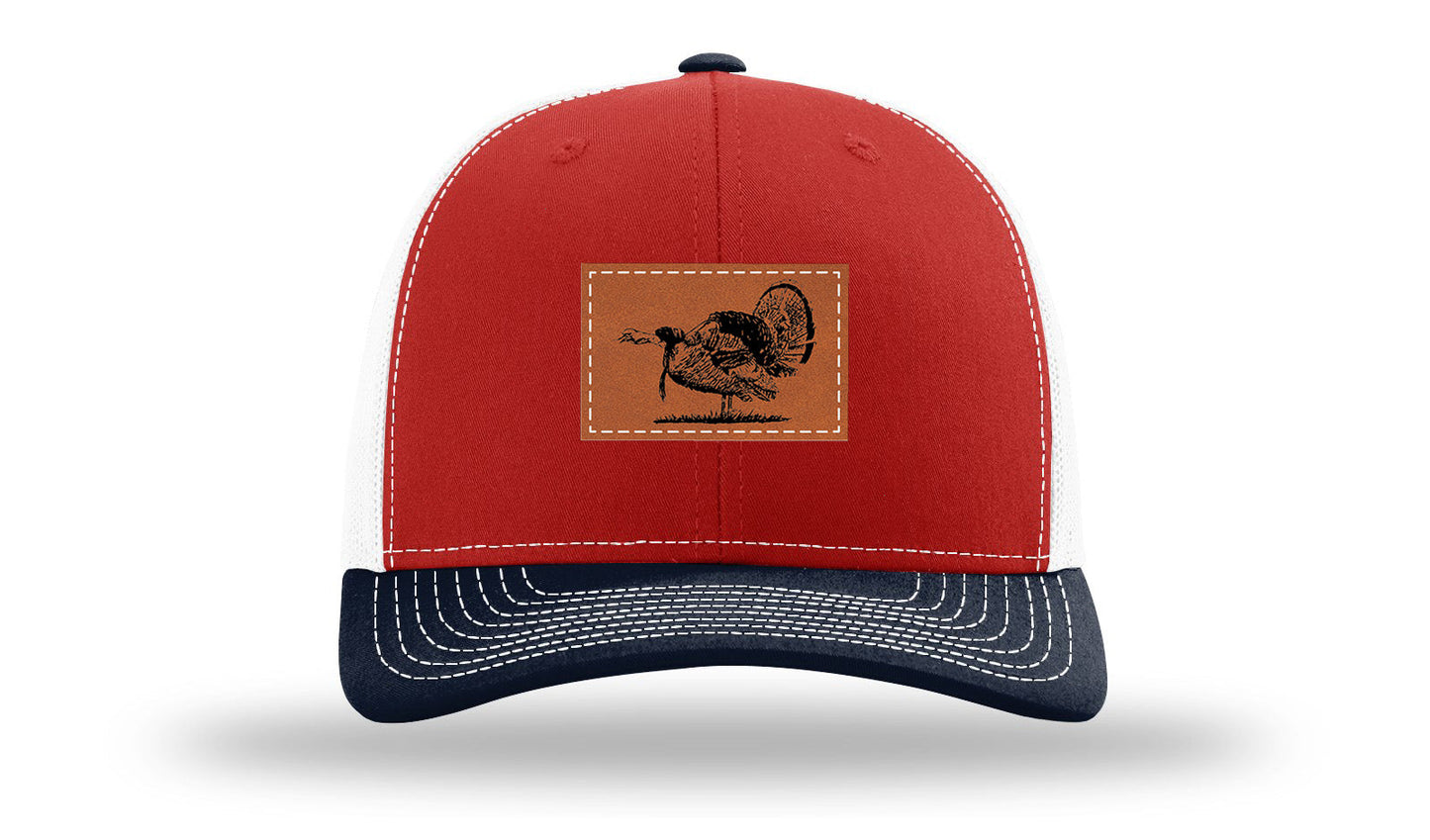 Turkey Strut Leather Patch Richardson 112 Hat