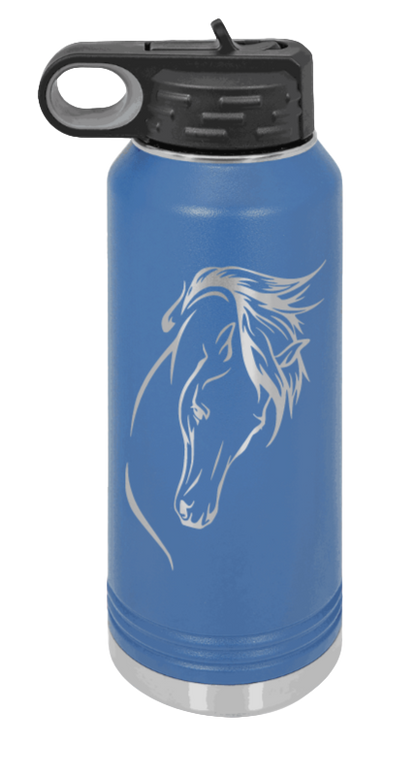 Horse 2 - 32oz Water Bottle Laser Engraved- Royal Blue