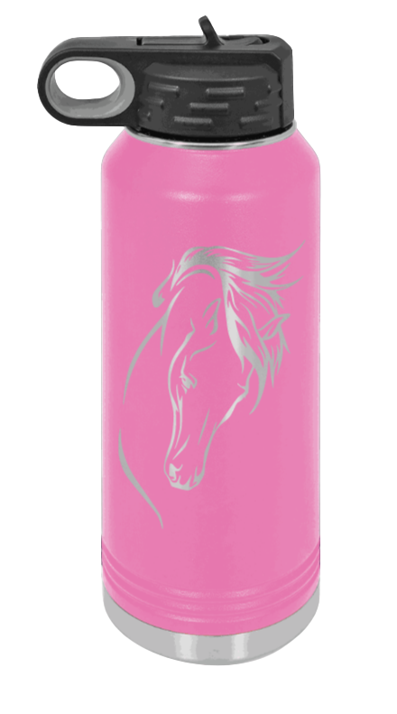 Horse 2 - 32oz Water Bottle Laser Engraved- Pink