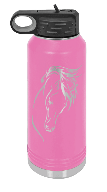 Horse 2 - 32oz Water Bottle Laser Engraved- Pink