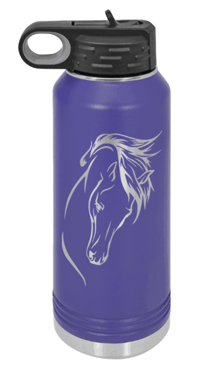 Horse 2 - 32oz Water Bottle Laser Engraved- Purple